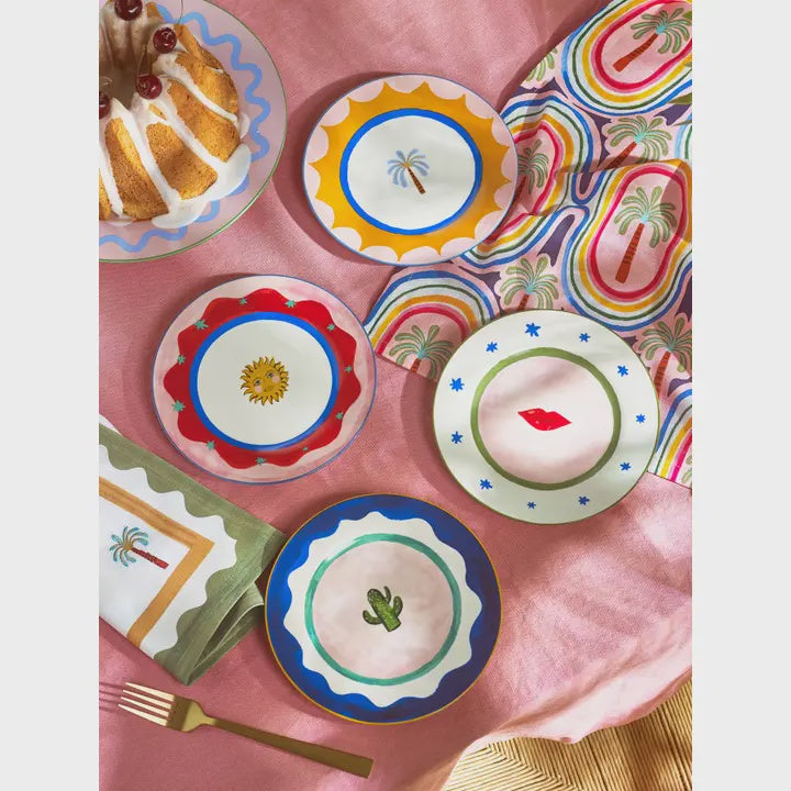 Set of 4 Electric Coast Icons Cake Plates - Podarok