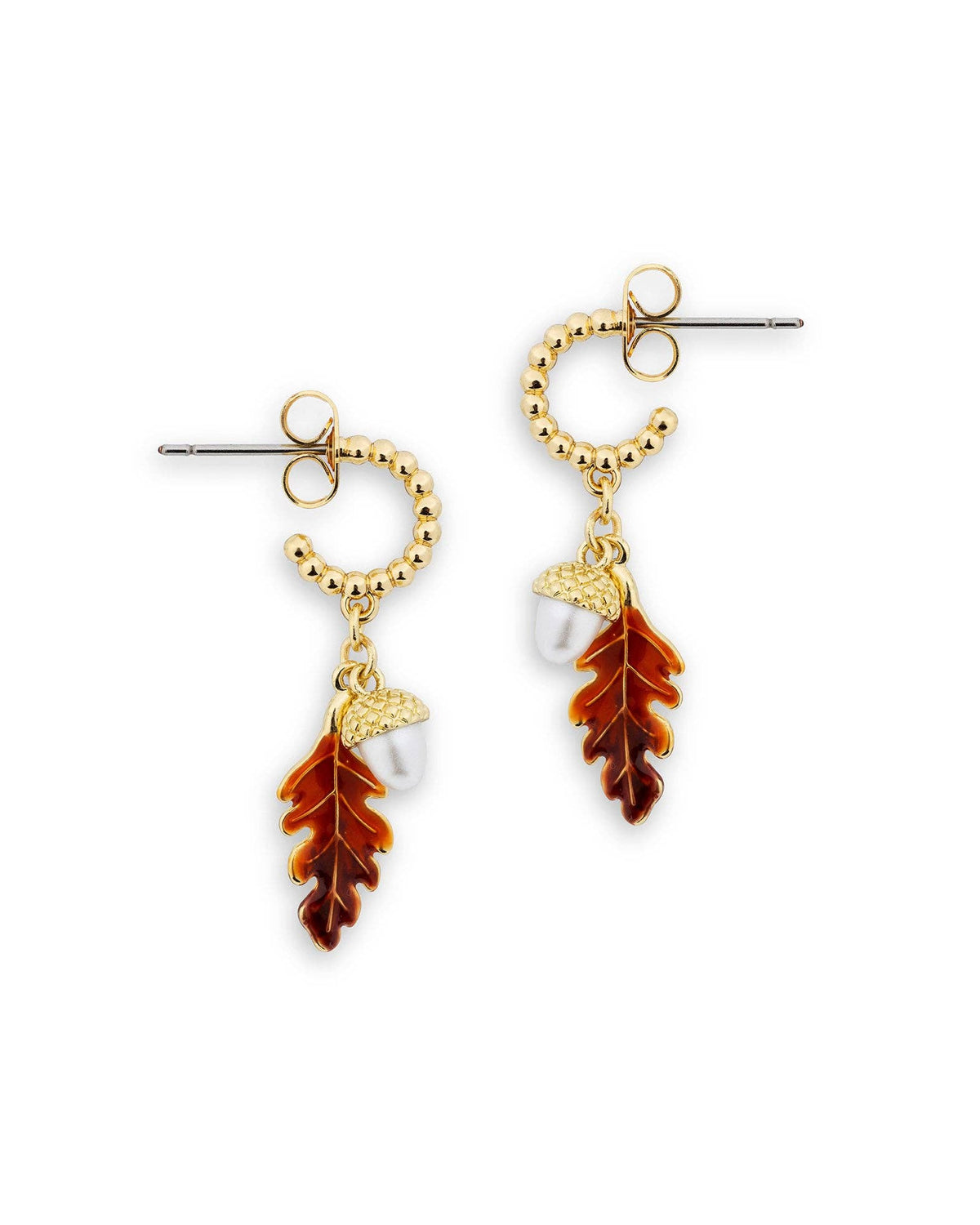 Bill Skinner Acorn & Oak Drop Earrings