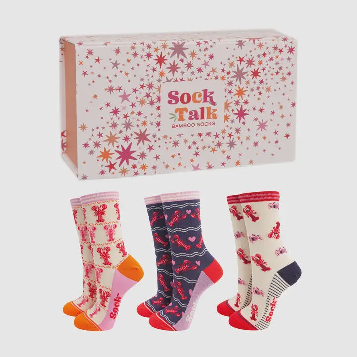 Gift Boxed Set of Three Lobster Socks - Podarok