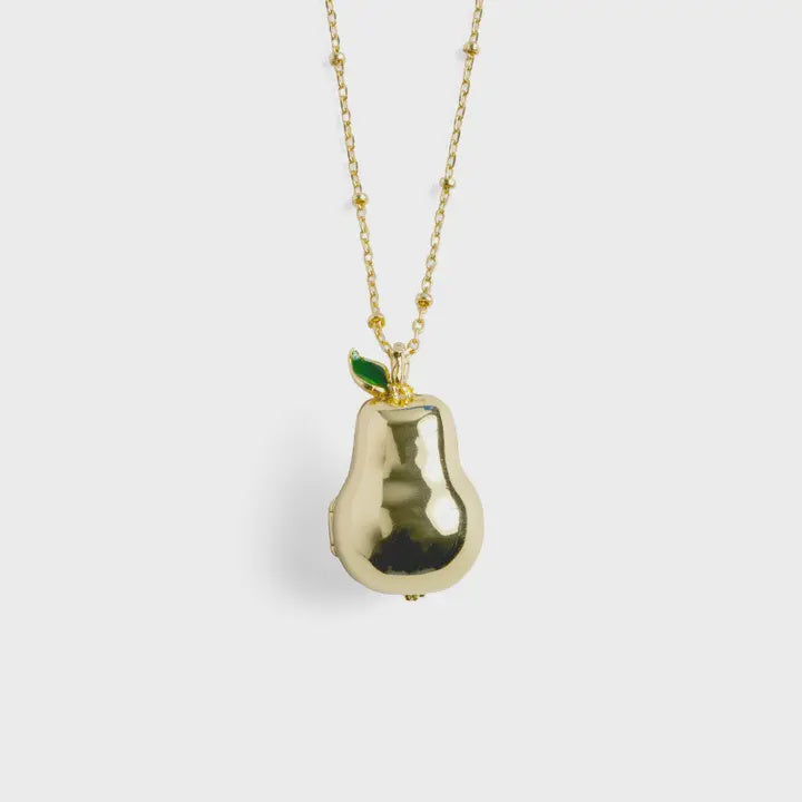 Gold Partridge in a Pear Locket