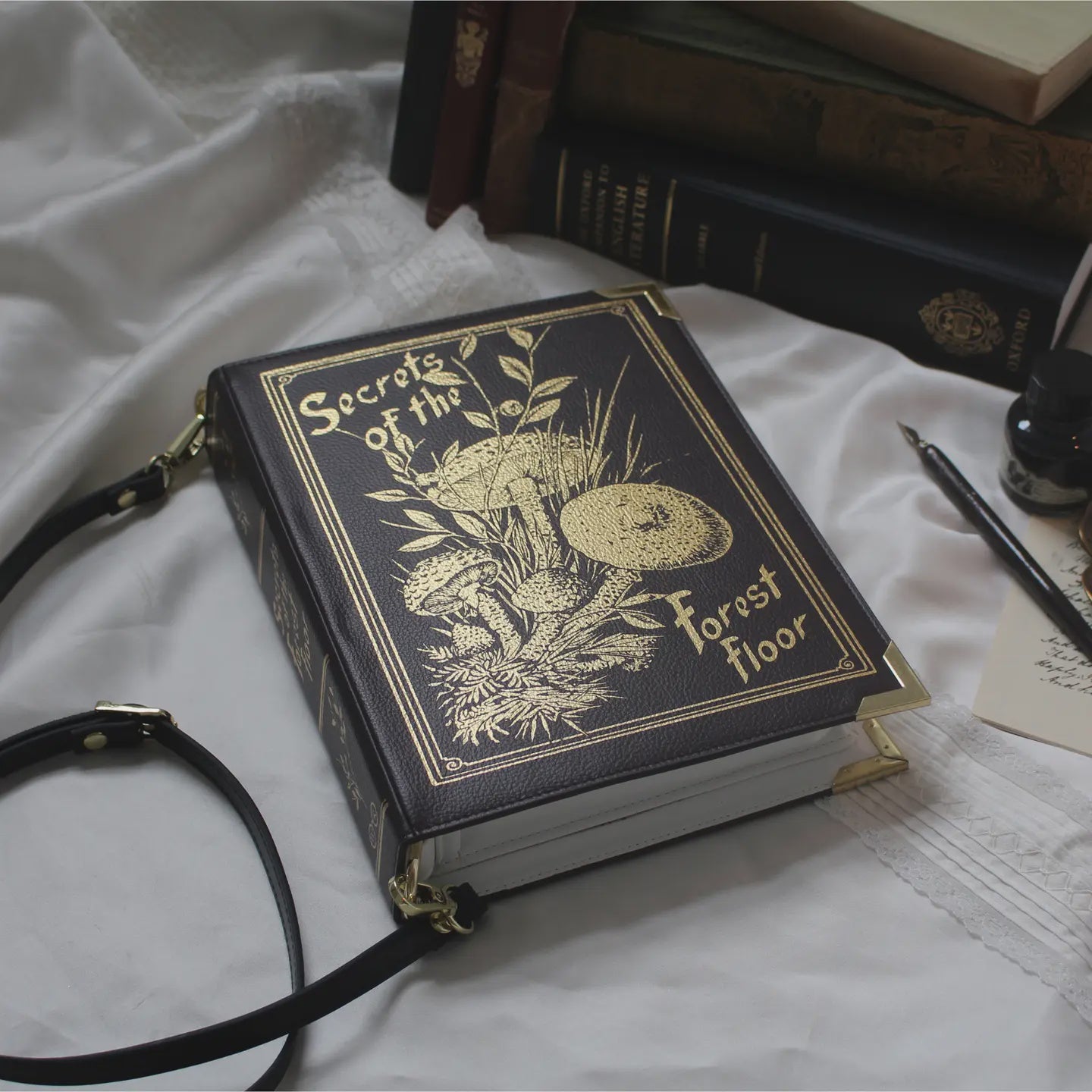 Secrets of the Forrest Floor Gold Foiled Cross Body Bag