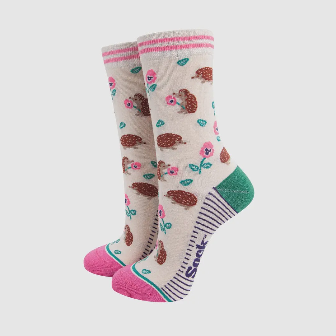 Hedgehog Floral Socks