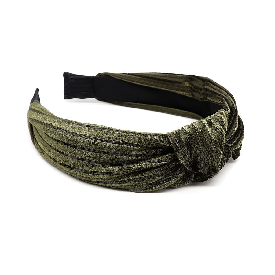 POM Headband - Olive Green Velvet