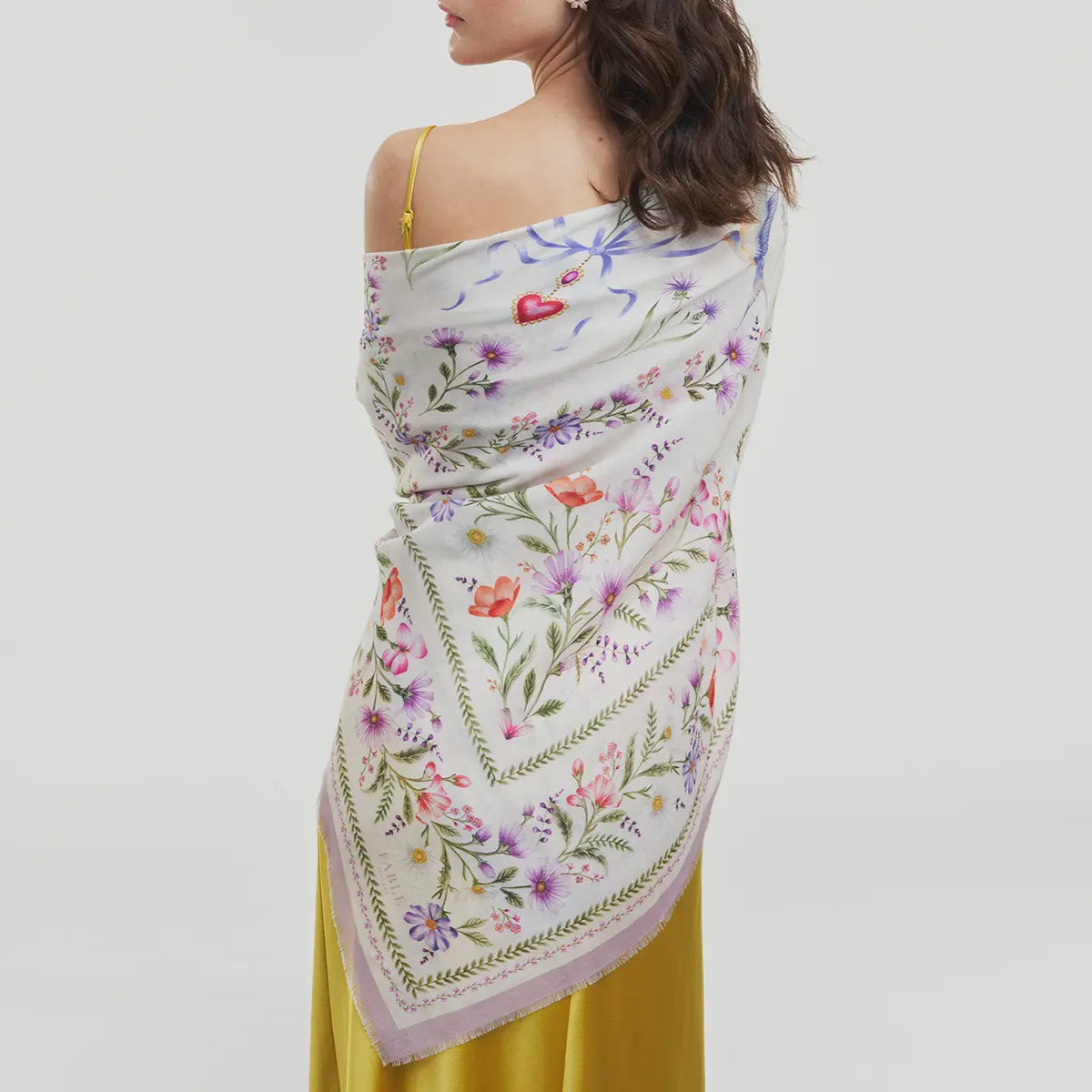 Forget Me Knot Cream Floral Square Scarf