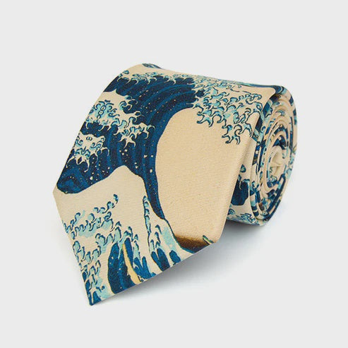 Fox and Chave Hokusai Wave Silk Tie - Podarok