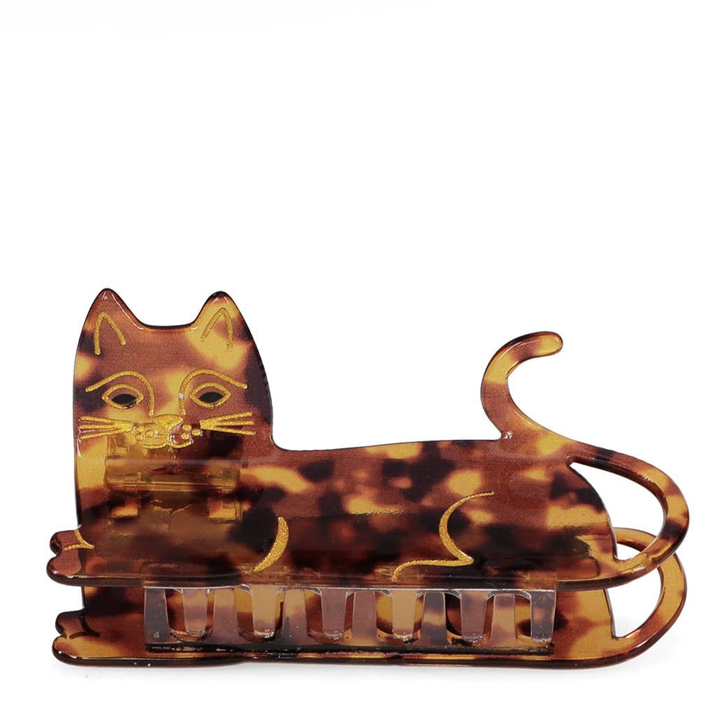 Tortoiseshell Sitting Cat Claw Clip
