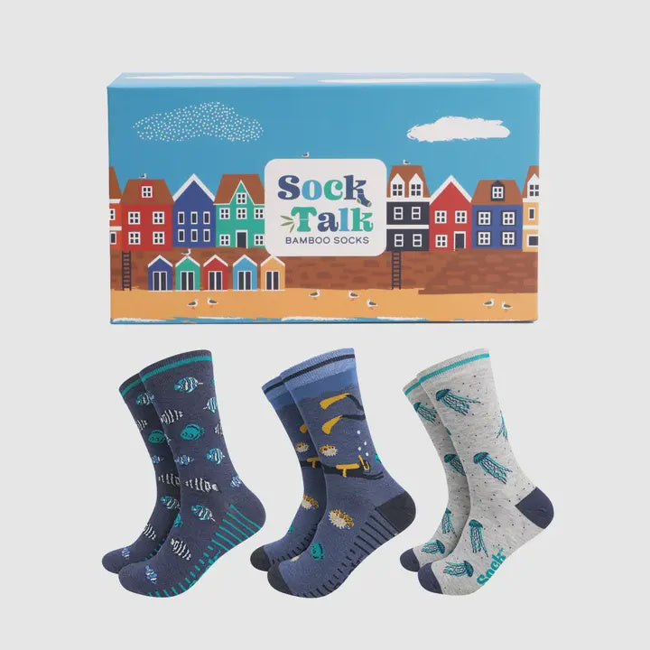 Gift Boxed Set of Three Deep Sea Socks - Podarok