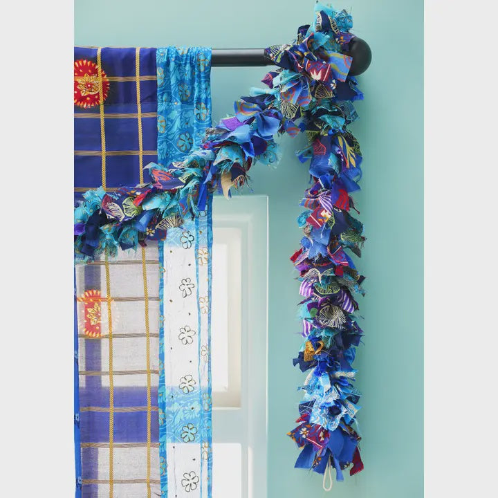 Recycled Sari Tinsel - Blue - Podarok