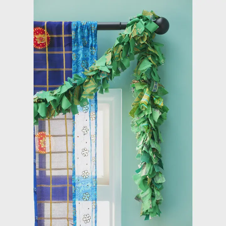 Recycled Sari Tinsel - Green - Podarok