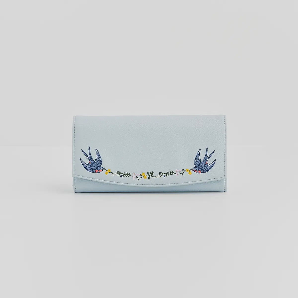 Blue Bird Embroidered Purse