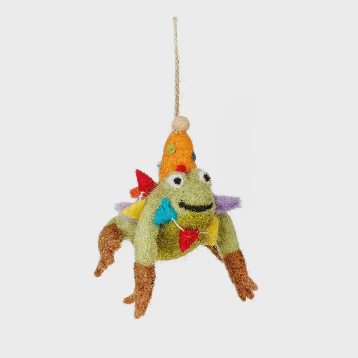 Hand Felted Party Frog Hanging Decoration