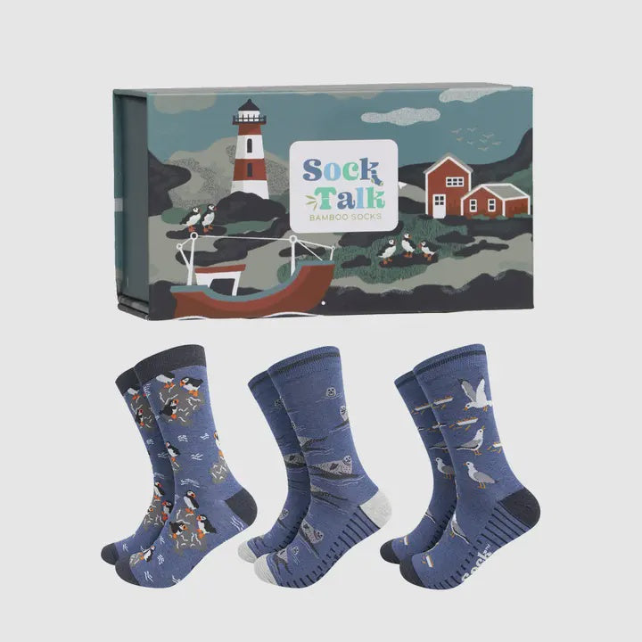 Gift Boxed Set of Three Seaside Animals Socks - Podarok