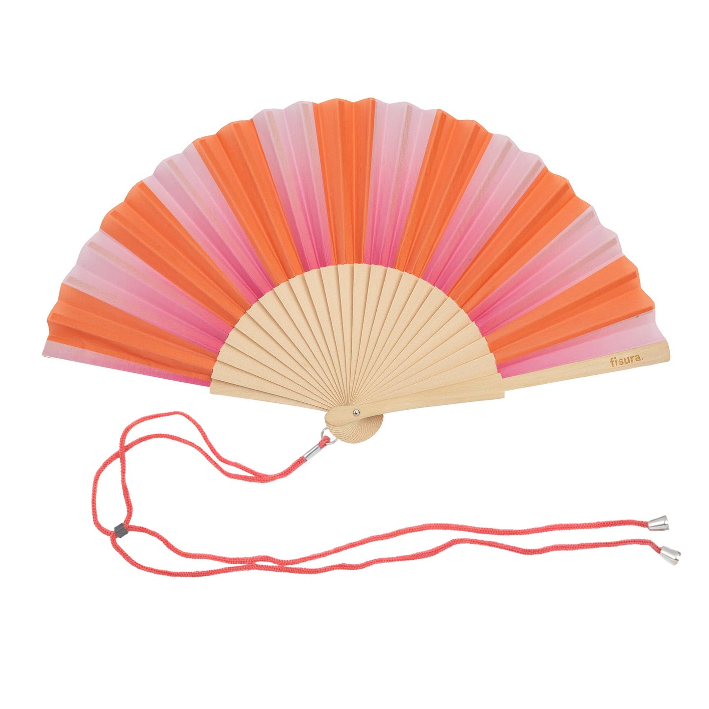 Pink and Orange Striped Fan