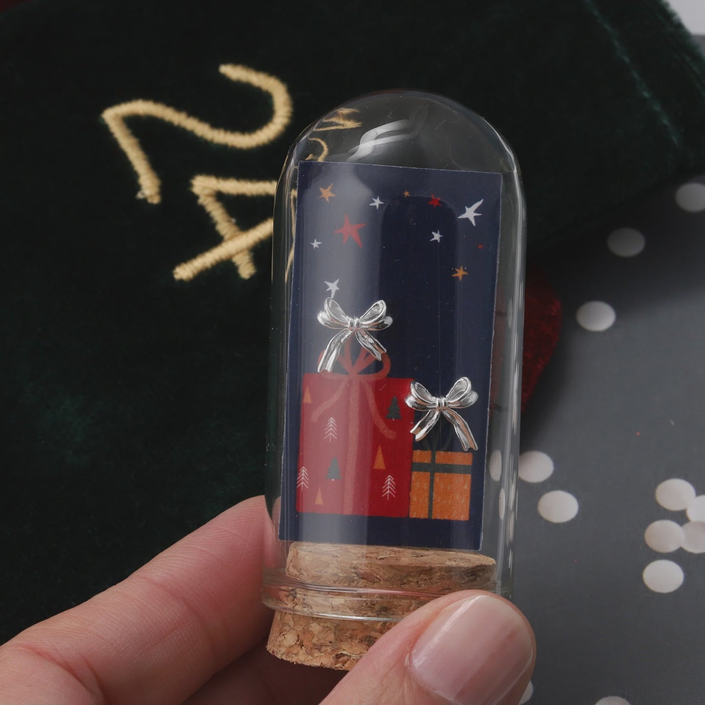 Attic Creations Christmas Present Bow Earrings - Sterling Silver - Podarok