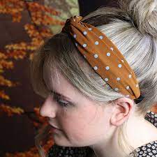 POM Headband - Ginger With White Spots