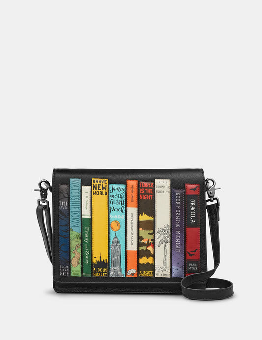 Yoshi Black Flap Over Bookworm Bag