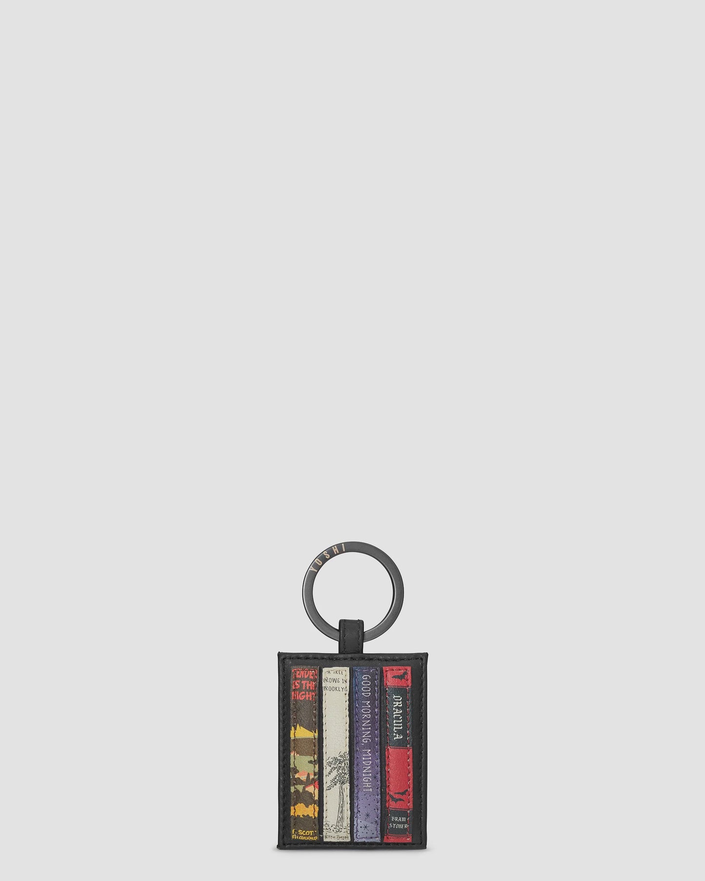 Bookworm Library Black Leather Keyring