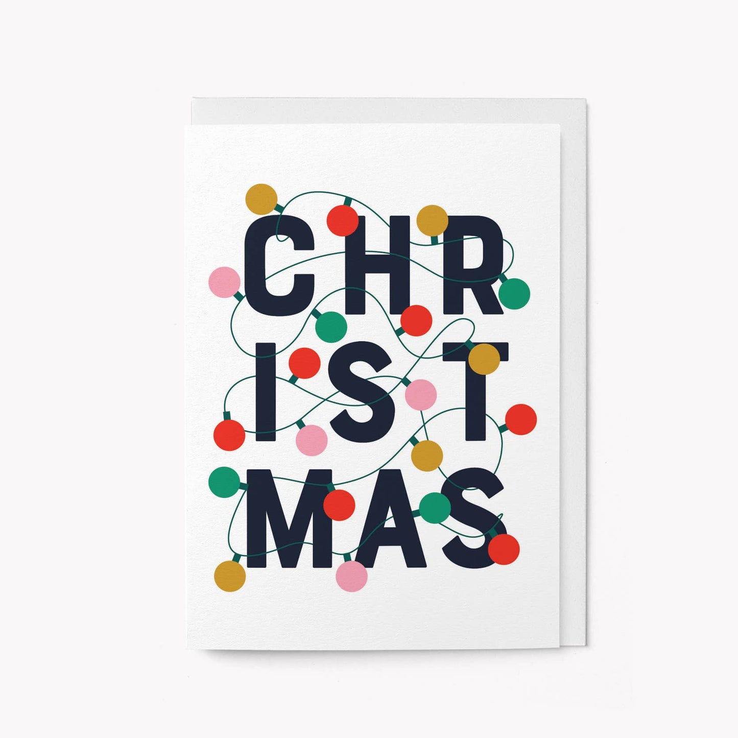 Christmas Lights Typography Card