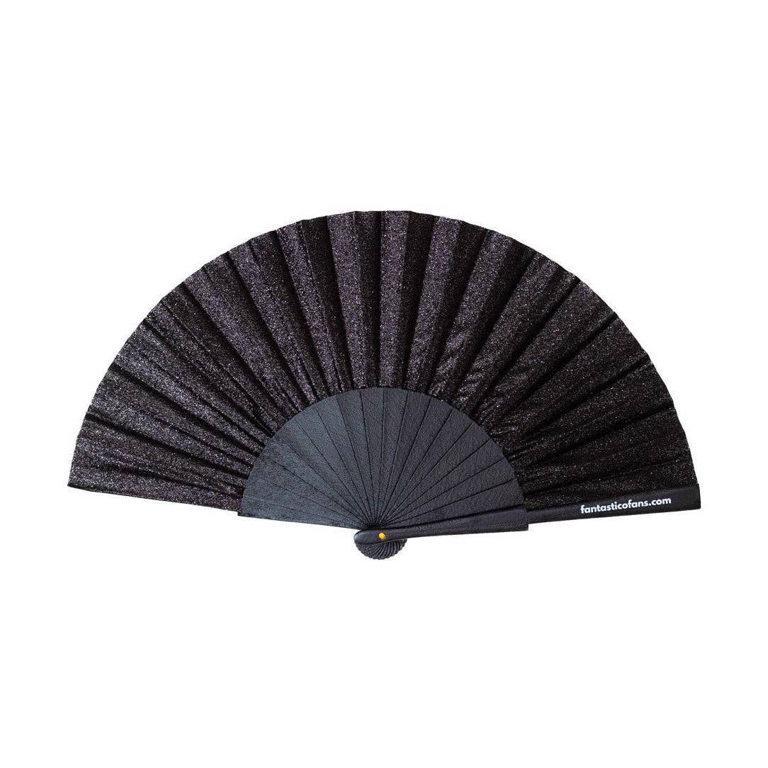 Black Glitter 23cm fan