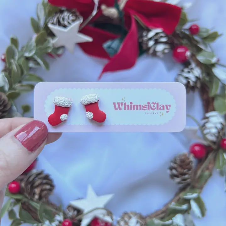 Christmas Stocking Stud Earrings