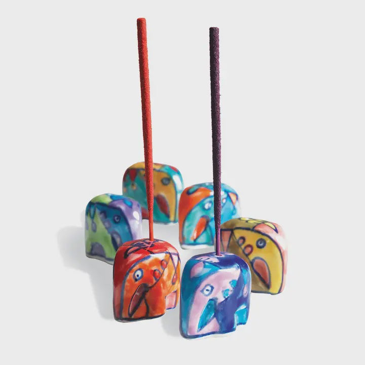 Hand Painted Mini Elephant Incense Holders - Podarok
