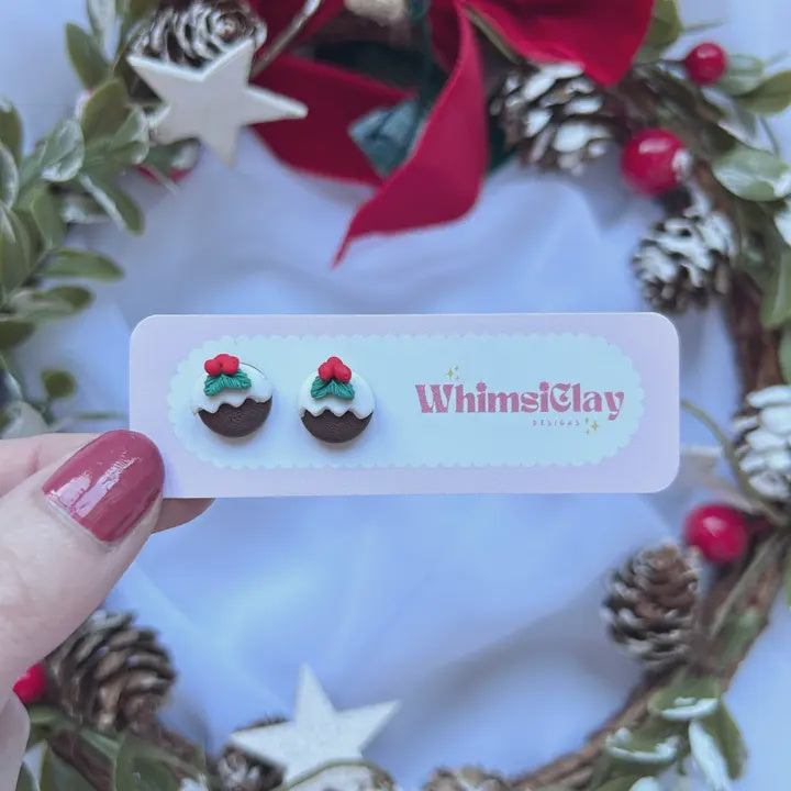 Christmas Pudding Stud Earrings