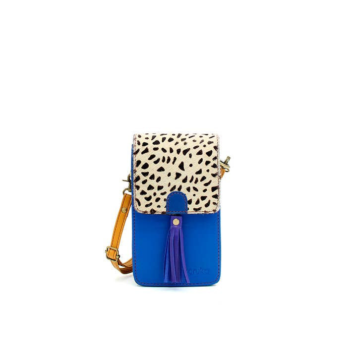 Gia Leather Phone Bag Blue