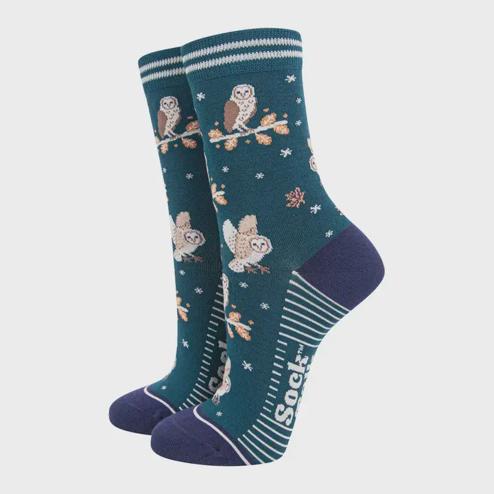 Forrest Green Barn Owl Socks