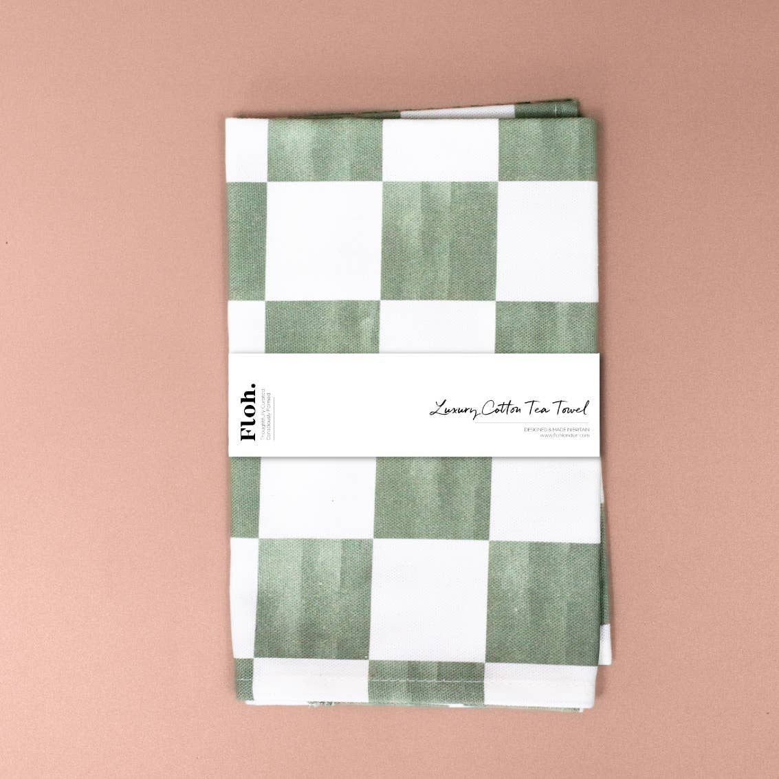 Matcha Checkerboard Tea Towel