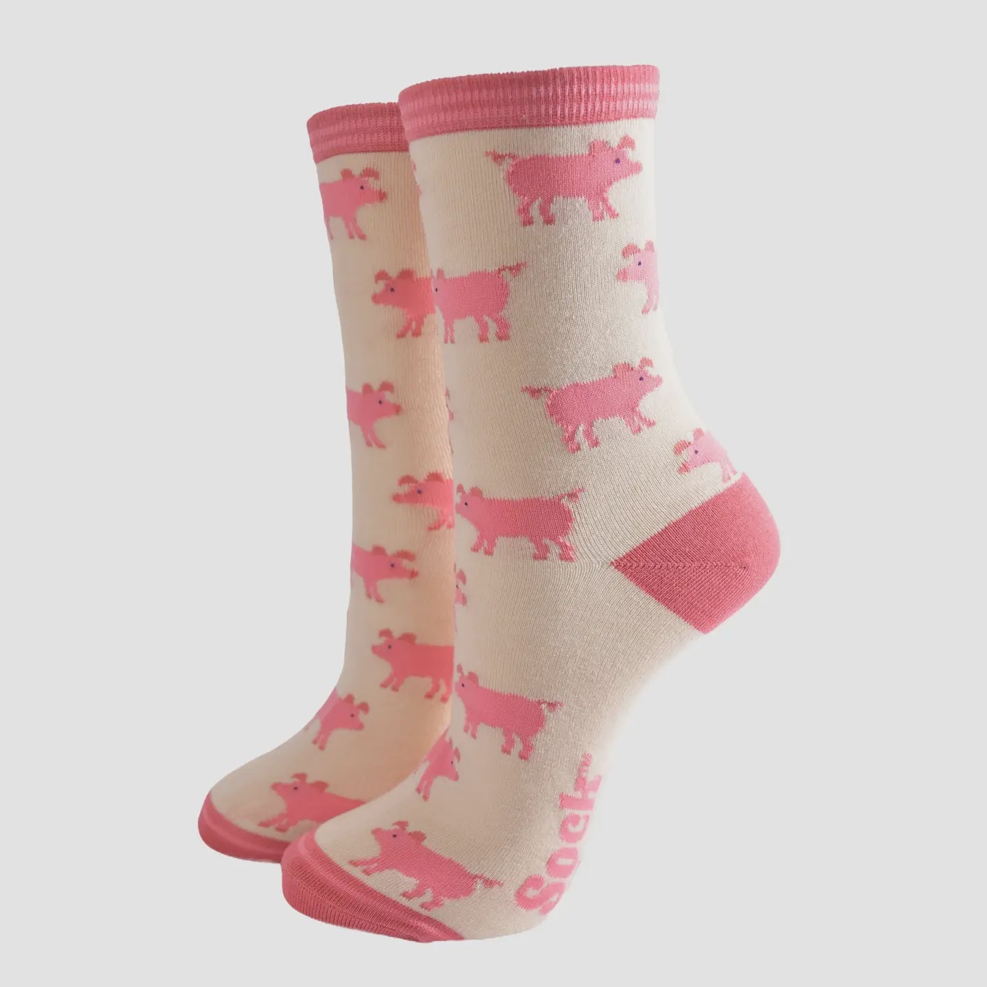 Pink and Cream Pig Socks