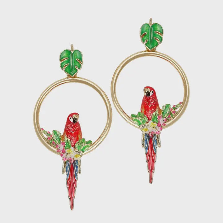 Bill Skinner Parrot in Hoop Earrings - Podarok