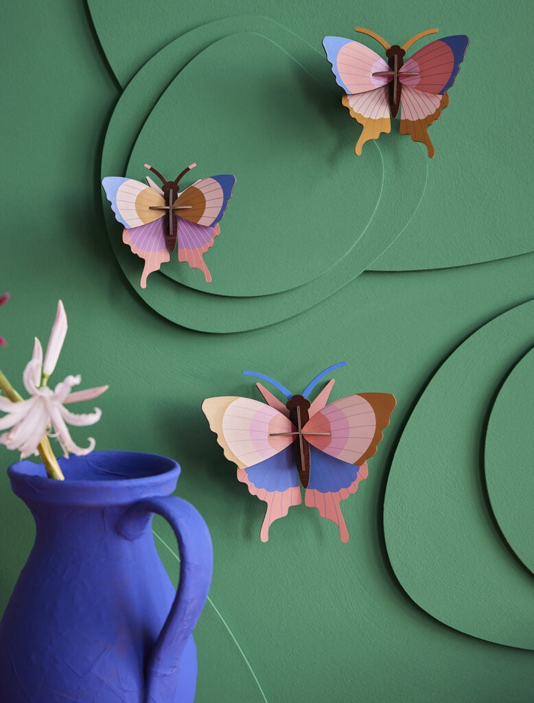 Studio Roof Set Of 3 Gold Rim Butterflies - Podarok