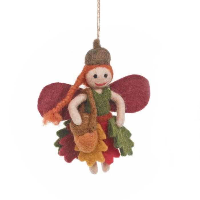Hand Felted Amber the Autumnal Fairy Hanging Decoration