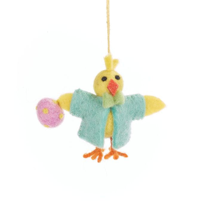 Hand Felted Chip the Chick Hanging Decoration - Podarok