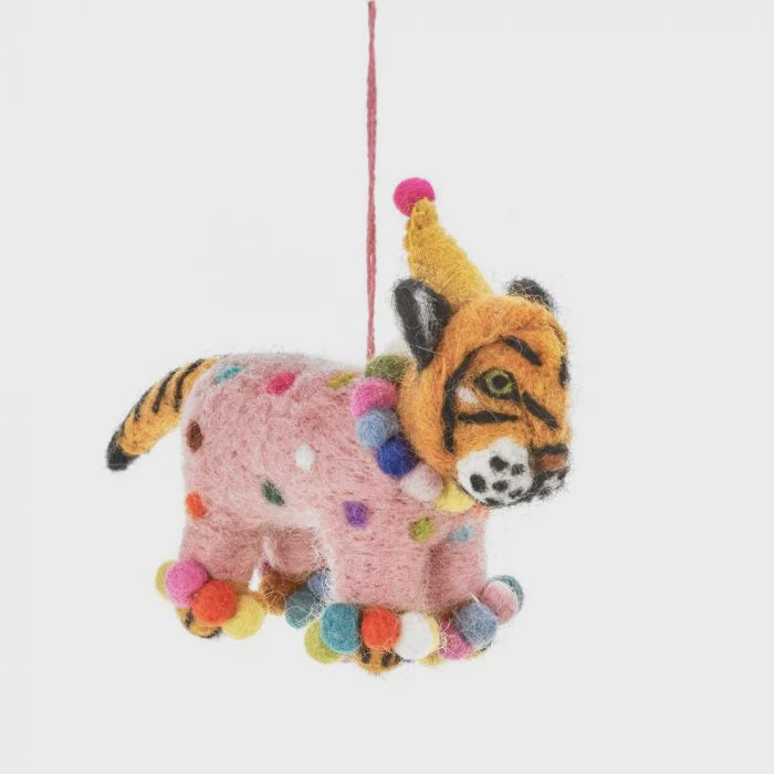 Hand Felted Fiesta Party Tiger Hanging Decoration - Podarok