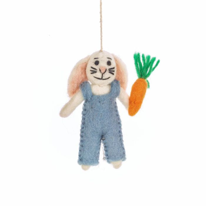 Hand Felted Hutch the Bunny Hanging Decoration - Podarok