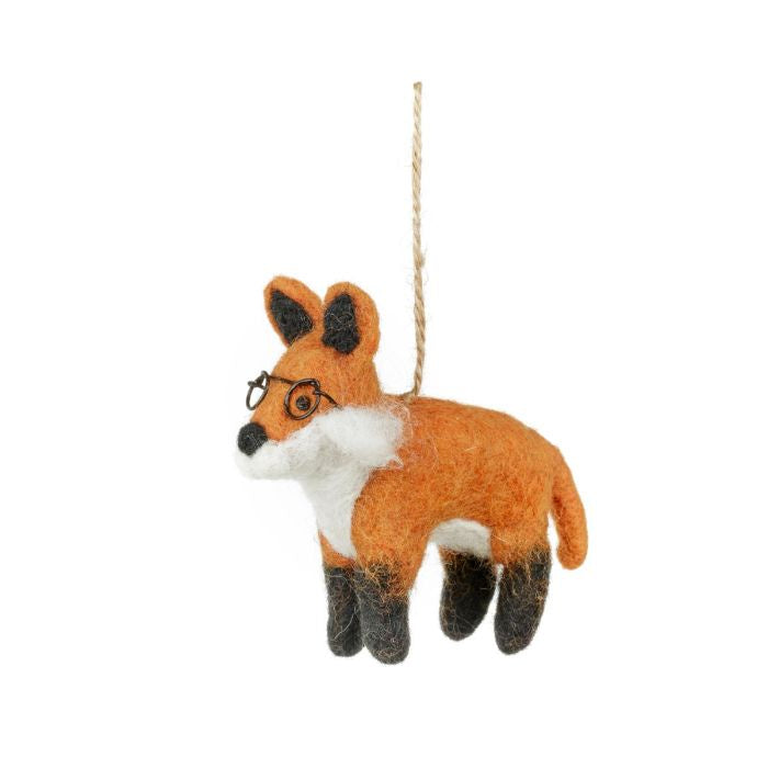 Hand Felted Lennox The Fox Hanging Decoration