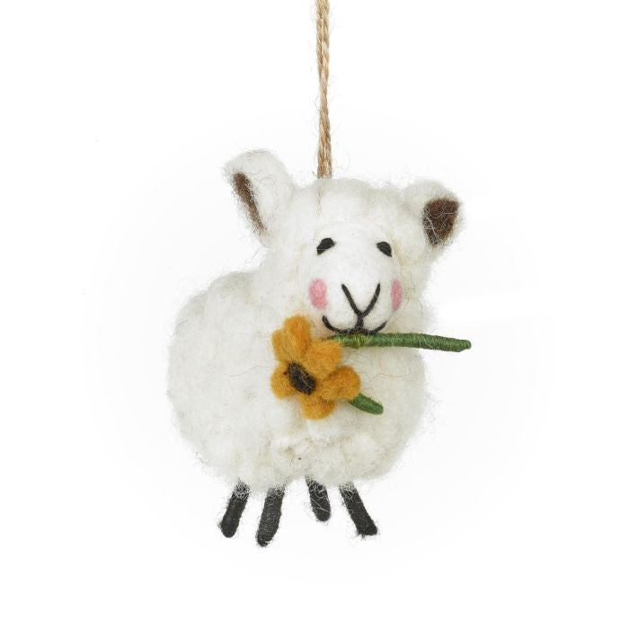 Hand Felted Meryl Sheep Hanging Decoration