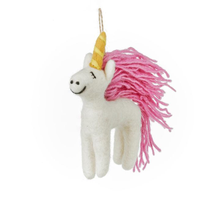 Hand Felted Mystic Unicorn Hanging Decoration