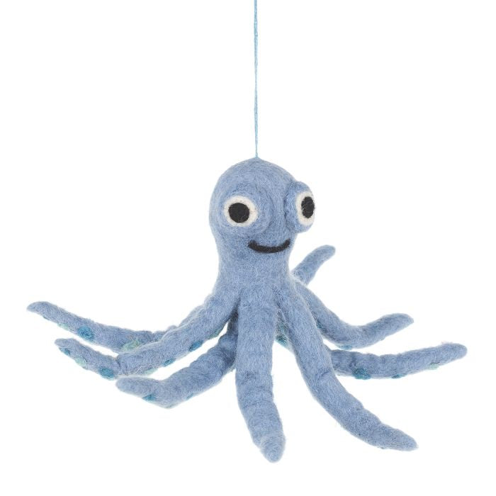 Hand Felted Ollie The Octopus Hanging Decoration