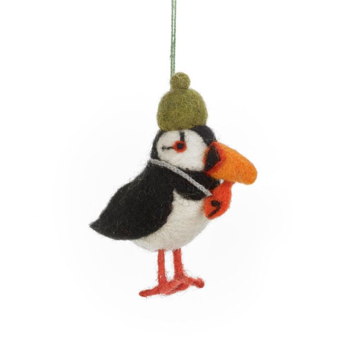 Hand Felted Paddy the Puffin Hanging Decoration - Podarok