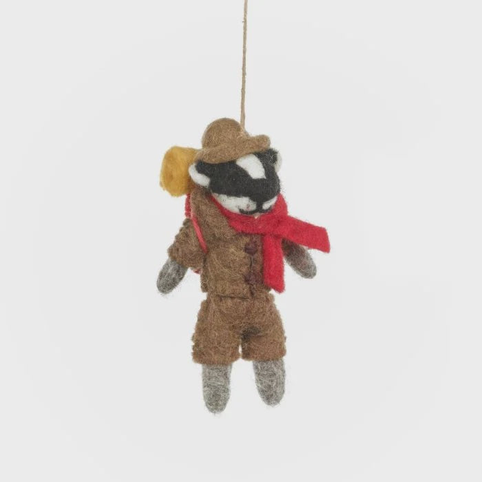 Hand Felted Scouts Badger Hanging Decoration - Podarok