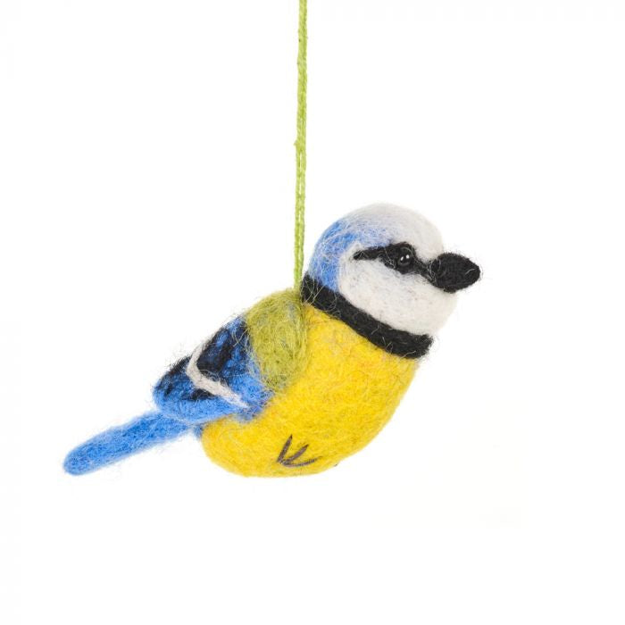 Hand Felted Bella The Blue Tit Hanging Decoration - Podarok