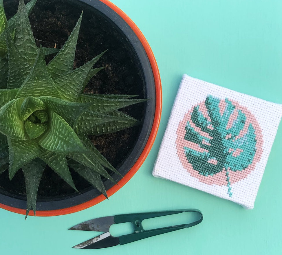 Stitchfinity Mini Cross Stitch Kit Monstera - Podarok