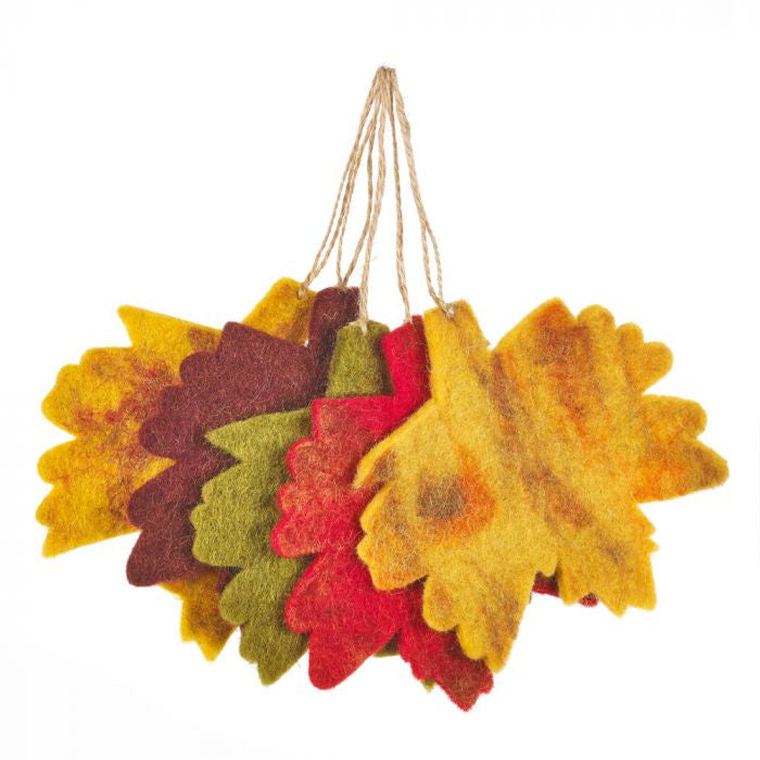 Hand Felted Handmade Hanging Autumn Leaf - Podarok