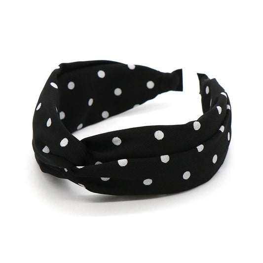 POM Headband - Black and white polkadot