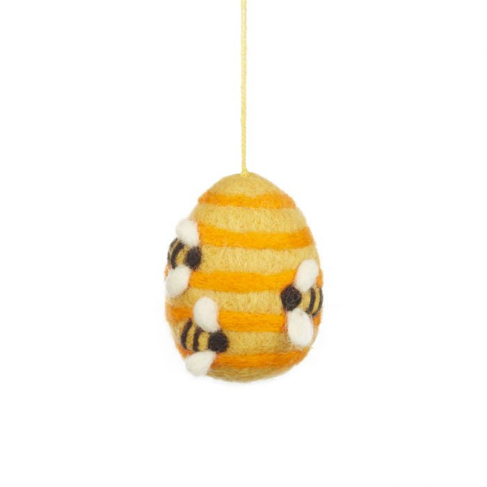 Hand Felted Busy Beehive Hanging Decoration - Podarok