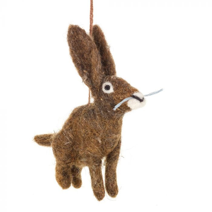 Hand Felted Herbert Hare hanging decoration - Podarok