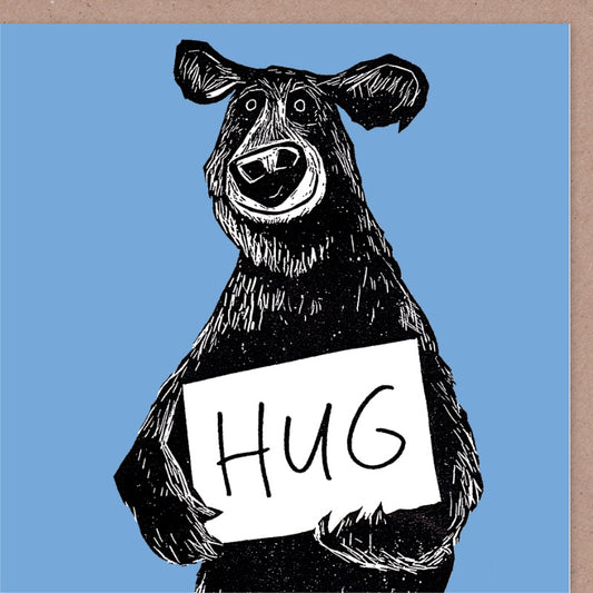 Cardinky Podarok Bear Hug Greetings Card - Blue