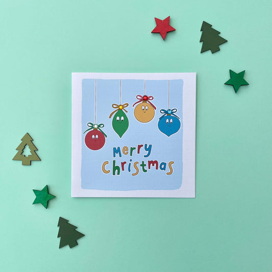 DigitalsByCait Happy Baubles Christmas Card